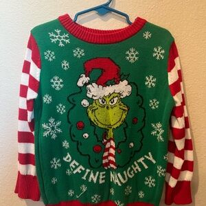 Kids Grinch Christmas Sweater - Green and Red